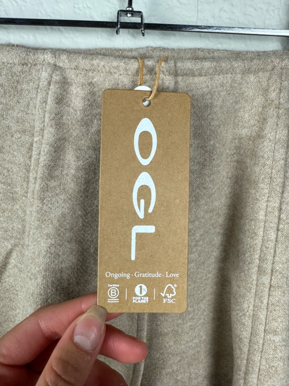 OGL Heather Oatmeal Beige Tan Flare Hem Mini Skirt - Picture 4 of 9